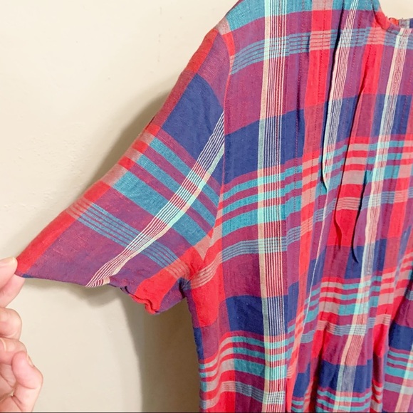 Vintage TR Bentley Plaid Linen 90's Style Dress - Picture 4 of 8